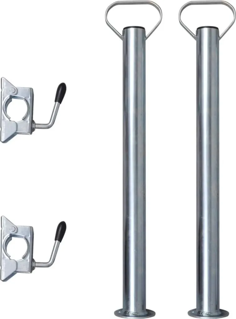 Stabilisateurs de remorque : 2 béquilles + 2 supports serrage 48 mm