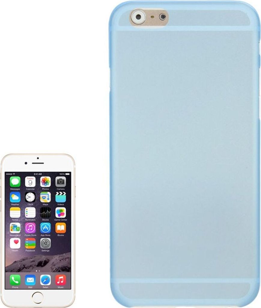 Schutzhülle Case Ultra Dünn 0,3mm für Handy Apple iPhone 6 Plus Blau Transparent