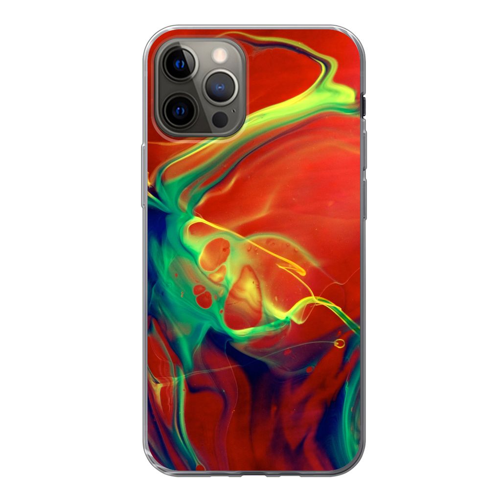 MuchoWow Handyhülle Schutzhülle Hülle für iPhone 13 Pro Kunst - Tinte - Farben - Psychedelisch Silikon Softcase Handy Hülle - Handy-Tasche
