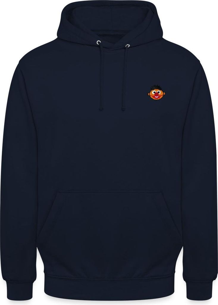 Spreadshirt Sesamstraße Ernie Als Stickmotiv Uni Hoodie, XXL, Navy