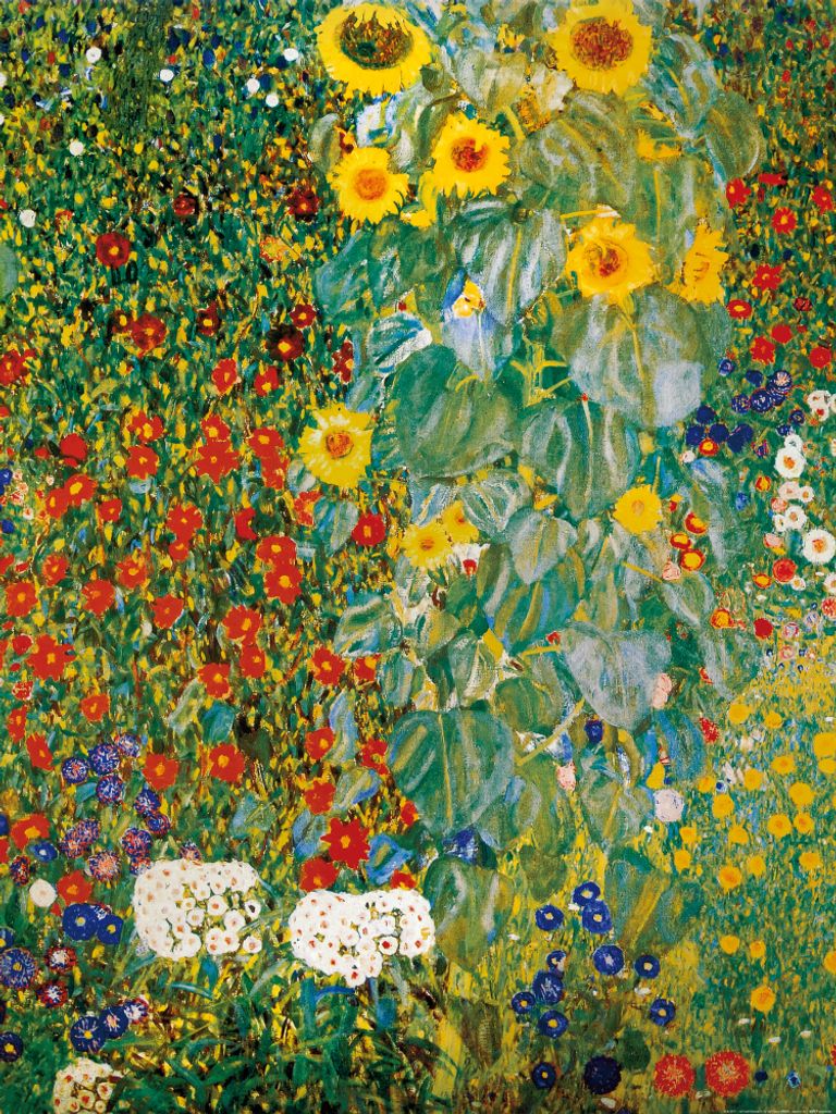 Gustav Klimt Kunstdruck Bild - Bauerngarten Mit Sonnenblumen, 1905-06 (80 x 60 cm)