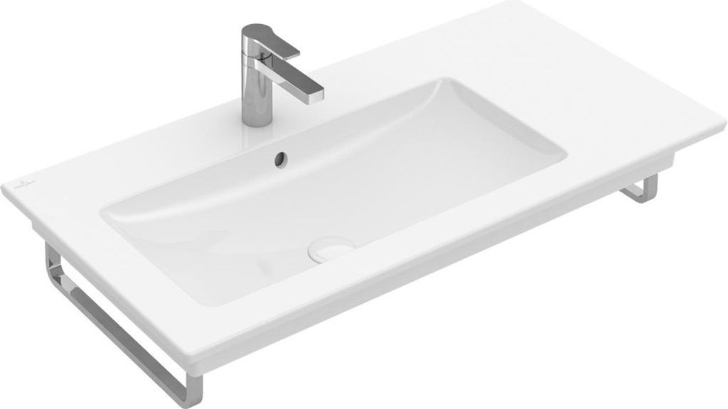 Villeroy & Boch Schrankwaschtisch VENTICELLO 1000 x 500 mm, mit Überlauf, Becken links weiß