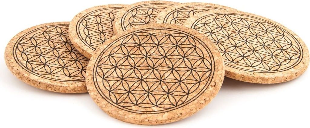 Korkuntersetzer Blume des Lebens