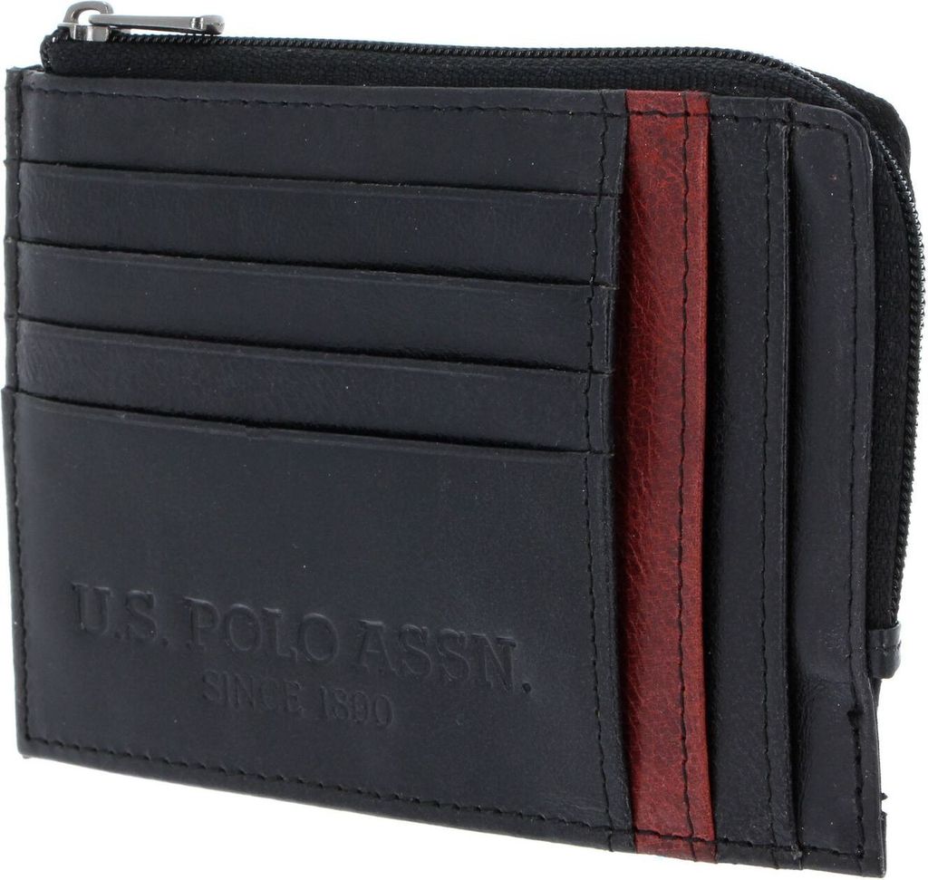U.S. POLO ASSN. Kartenhalter Wellborn Zipped Credit Card Holder Black / Red schwarz rot