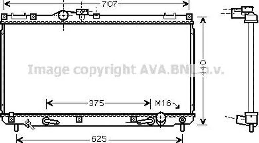 Radiateur Moteur pour Réparation Lexus IS - AVA TO2322 et OE 1640070620