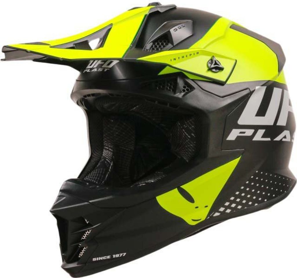 Ufo Plast Motocross Helm Intrepid Helm Interpid XL Schwarz Gelb