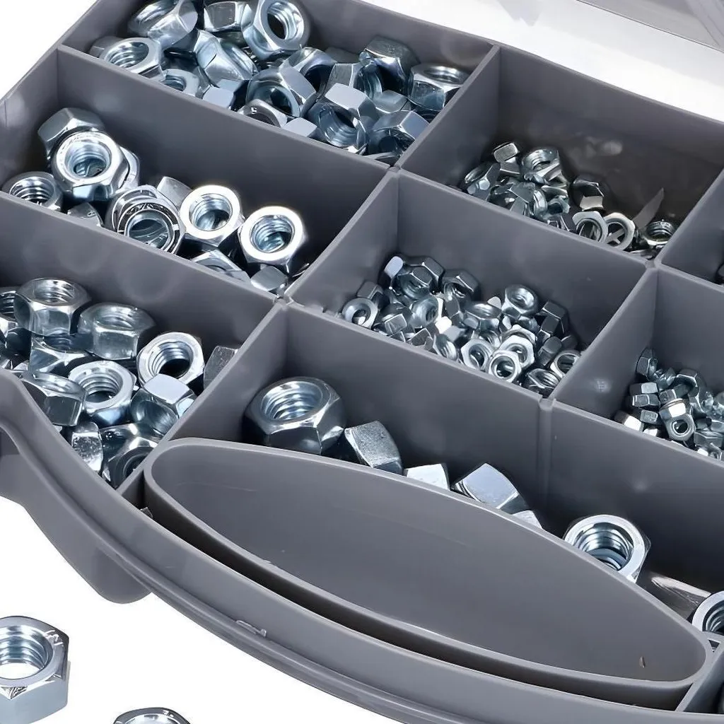 FIXMAN 771284 Assortiment 1000 Écrous Hexagonaux Zingués Multi-Tailles - 8