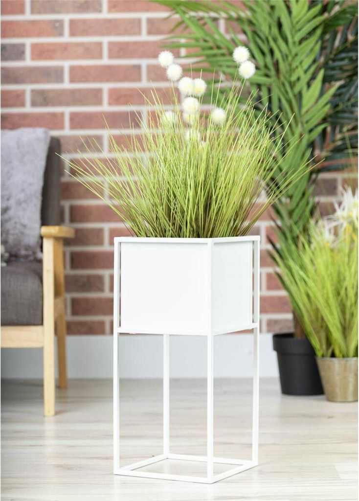 Moderner Blumenbeetständer weiß 50 cm GLAM Produktbild 2