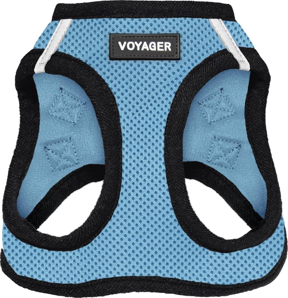 Voyager Step-In Air Hundegeschirr by Best Pet Supplies - All Weather Mesh Step in Vest Harness für kleine und mittlere Hunde, Blau / Schwarzer Ran...