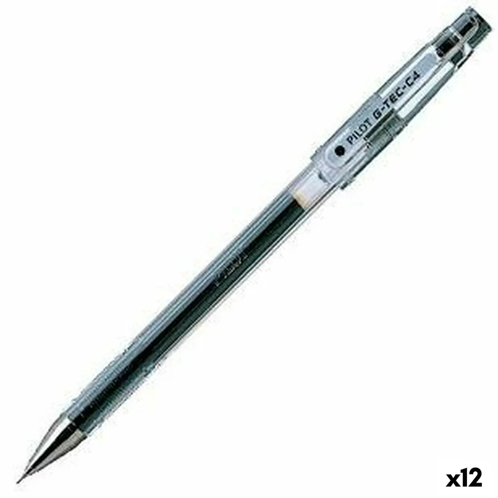 Pilot G-Tec C4 Noir Stylo Roller Gel 0,2 mm Pointe Aiguille - Lot de 12