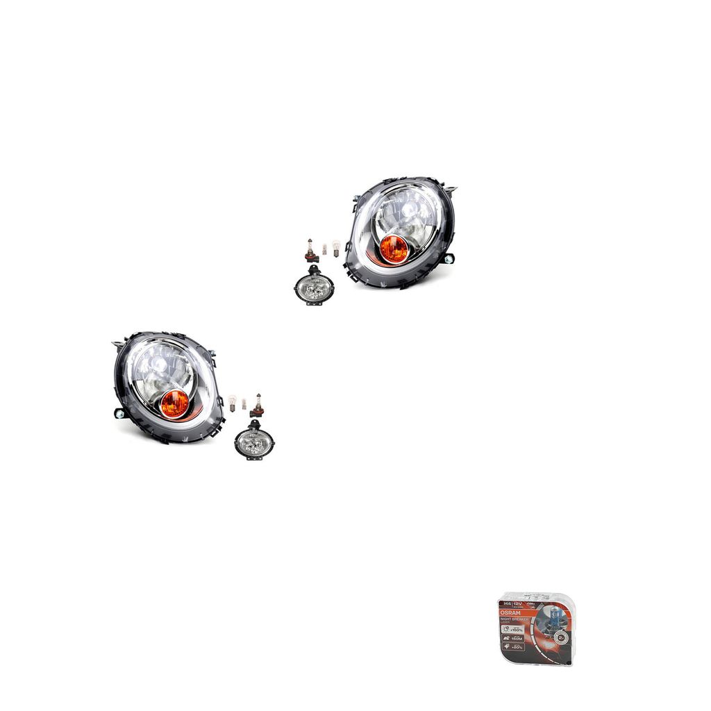 Johns, Scheinwerfer + Osram Night Breaker Laser passend für BMW Mini R55 56 57 58 63172751295 51112751295 2751295 63172751295 51112751295 2751295 ...