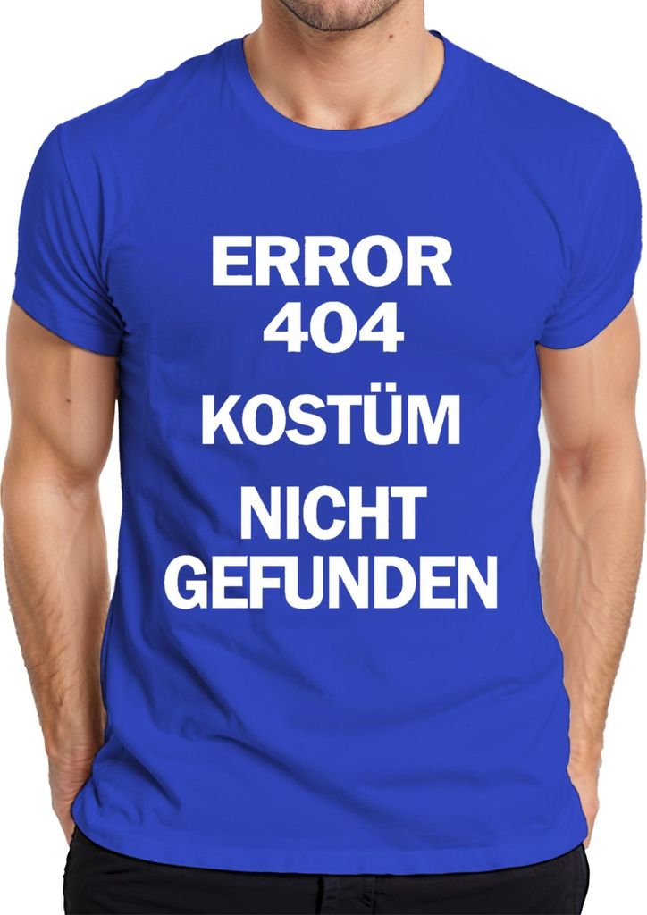 Error 404 Kostüm nicht gefunden Programmierer Karneval Halloween Herren T-Shirt, Blau, M