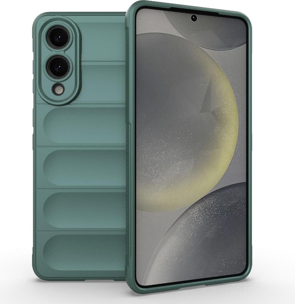 Hülle für Samsung Galaxy S25 Edge - Phonesta GripShell Silikon Back Cover - Dunkelgrün