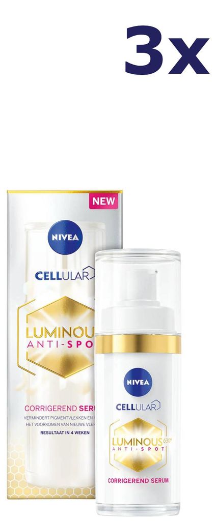 3x Nivea Cellular Luminous Anti-Pigment Serum spf50 30ml