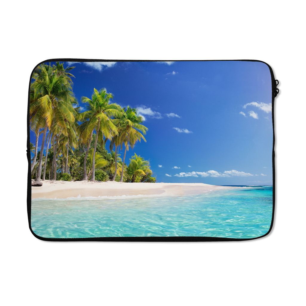 MuchoWow Laptop Hülle 14 ZollStrand - Meer - Palme - Sonne - Sommer Laptoptasche - Laptoptasche - Stoßsicher - Schutzhaube