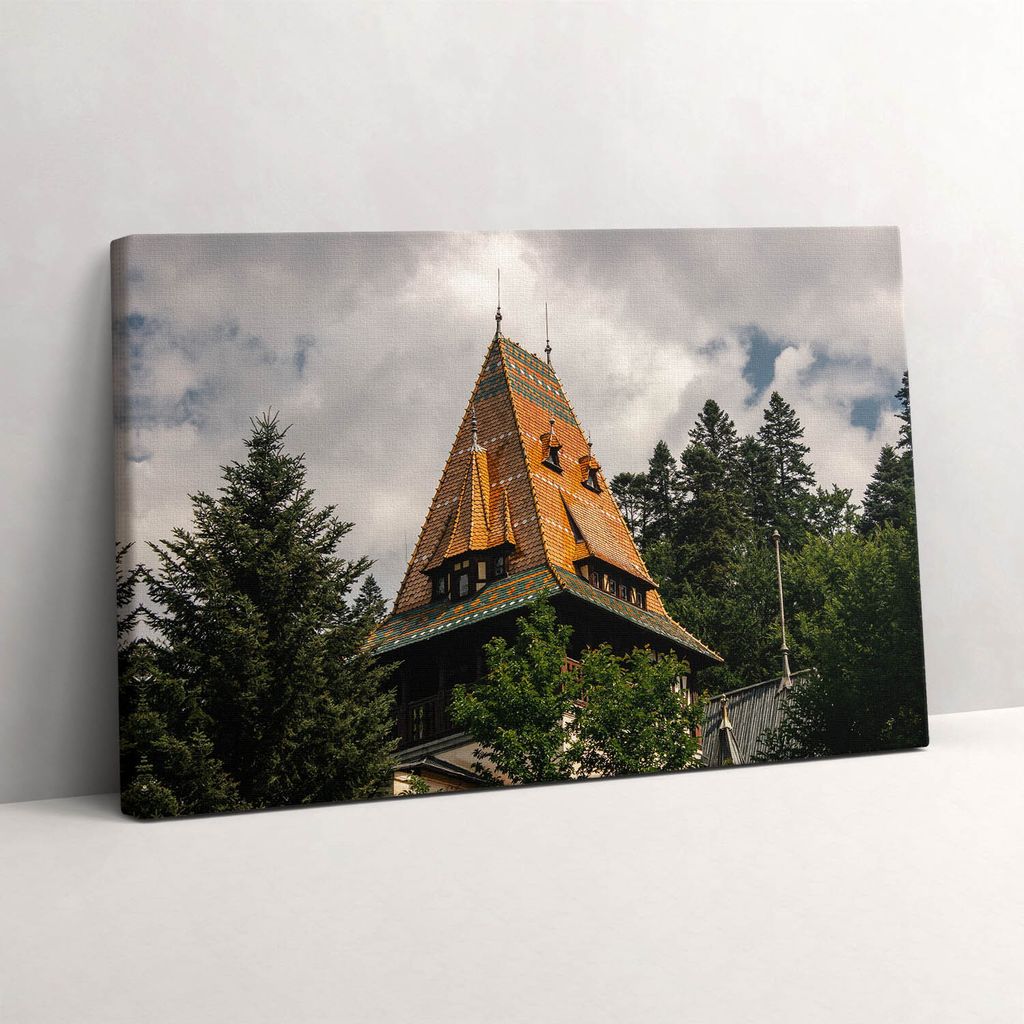 Pelisor-Palast in Rumänien – Leinwandbild Wandbild – 60x40 cm – Leinwandbilder – Wandbilder – Schlafzimmer – Flur