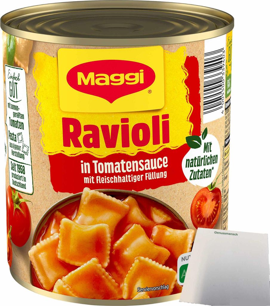 Maggi Ravioli in Tomatensauce (800g Dose) + usy Block