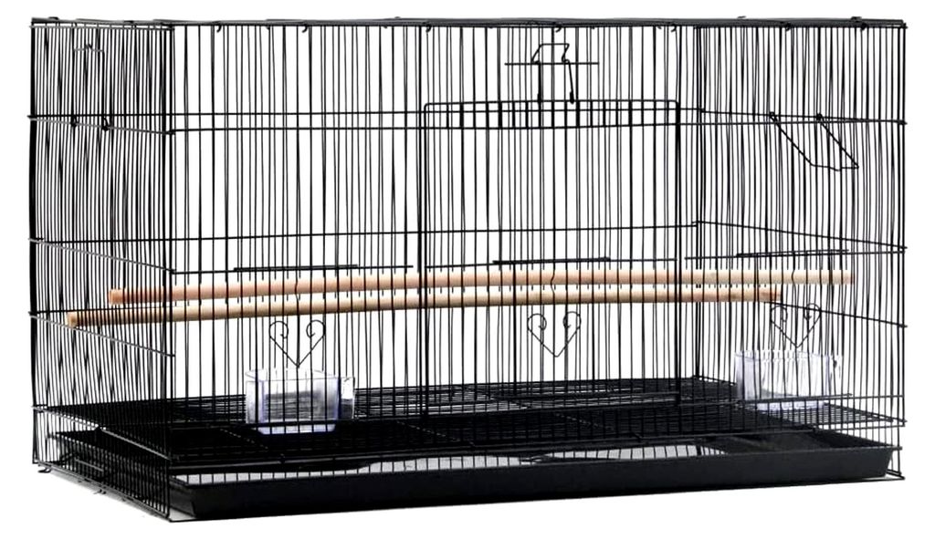 Voliere für den Außenbereich, Vogelkäfig, Kanarienkäfig, Papageienkäfig mit 2 Futternäpfen und Schublade
