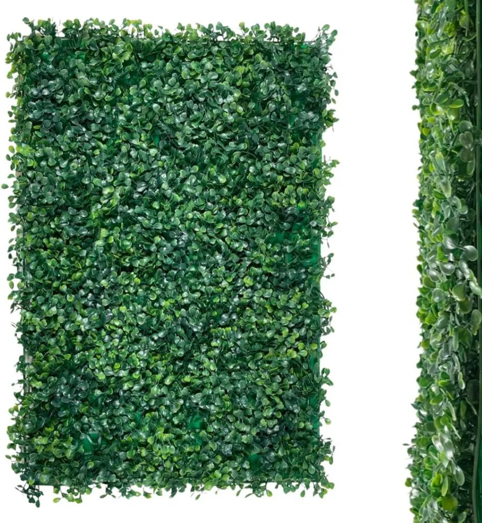 Siepe Artificiale Bosso 50x50 - Frangivista Parete Verde da Esterno