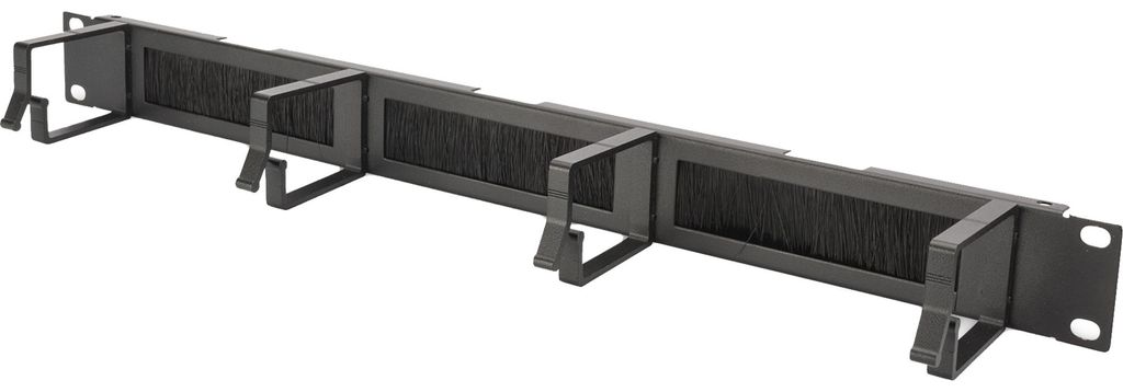 DIGITUS Rangierpanel 1HE 19" 4xBügel mit Bürstenleise schw. Imagen del producto 