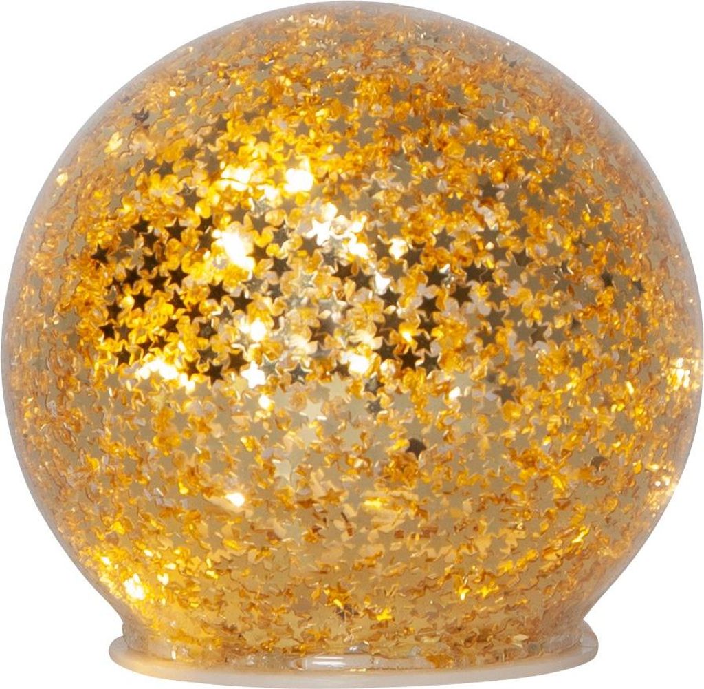 EGLO LED Dekoration zum Aufstellen Star Fall, Tischdeko Kugel, Weihnachtsdeko, Glas, Kunststoff in gold warmweiß, Ø 10 cm