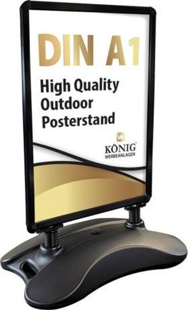 Wind- und Wetterfester A1 Kundenstopper schwarz Plakatständer Outdoor beidseitig Keitum Wind Line schwarz Gehwegaufsteller Werbetafel