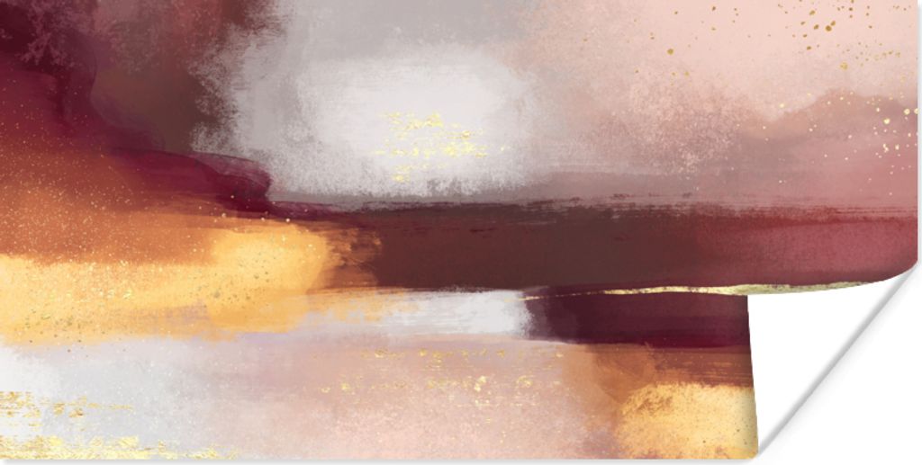 MuchoWow Poster Malen - Abstrakt - Pastell 150x75 cm - ohne Rahmen