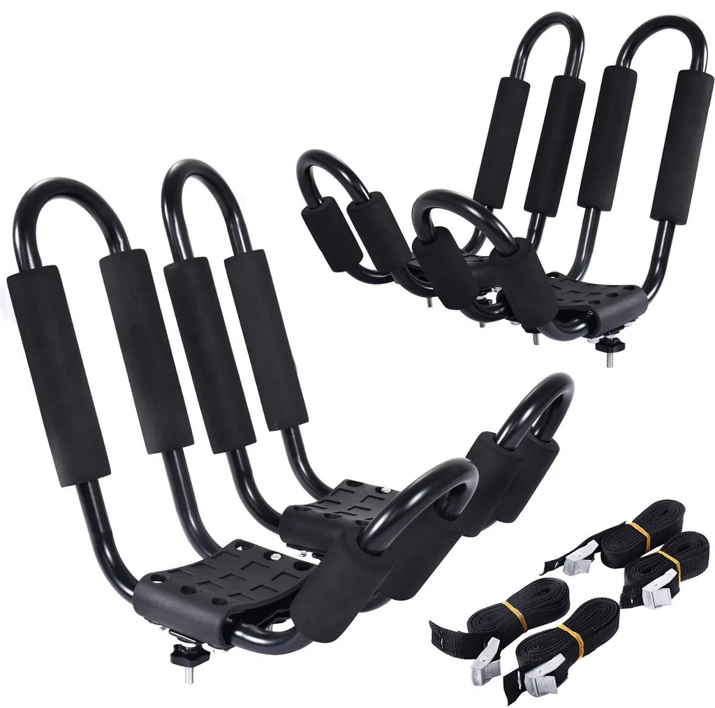 Galerie de Toit pour Kayak et Canoë - Kit Complet 4 Supports et Sangles