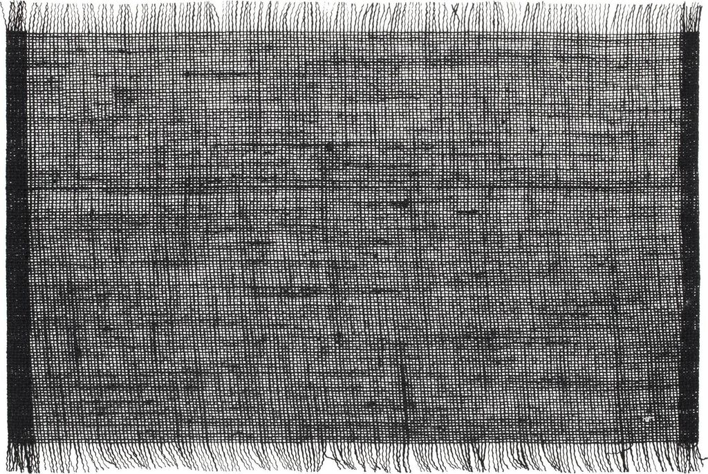 Tischmatte mit Fransen, 45 x 30 cm, schwarz