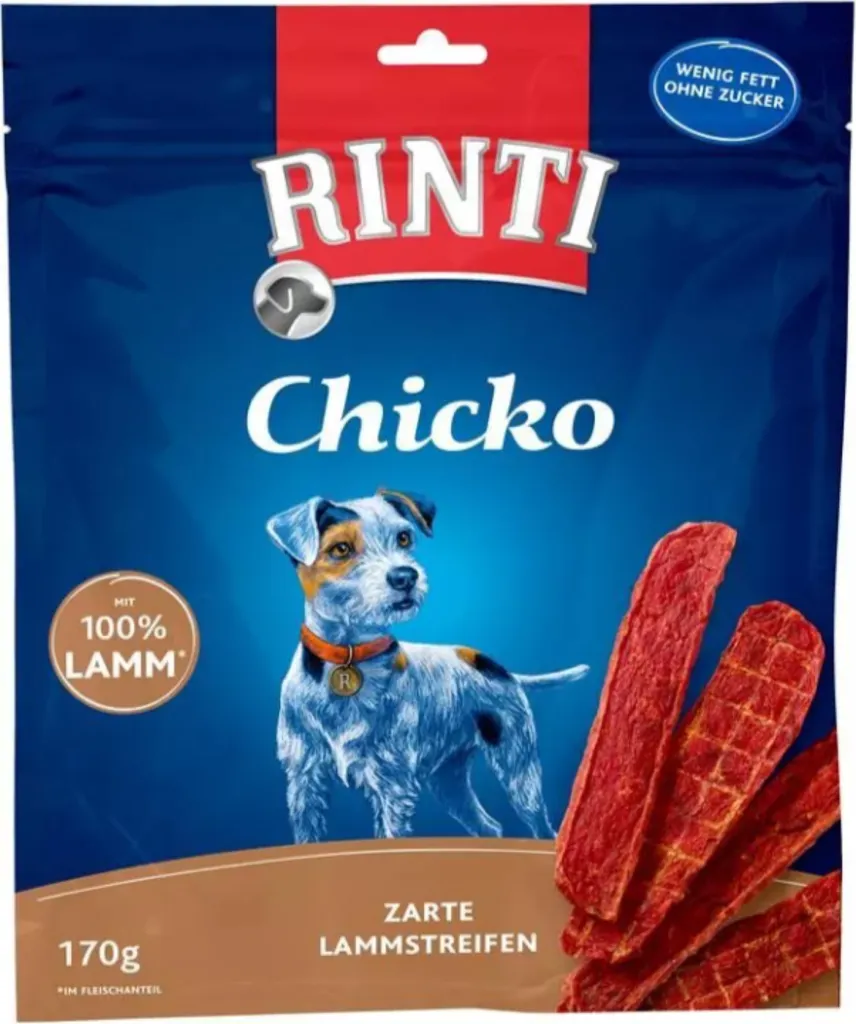 Snack Chien Riche en Protéines Rinti Chicko Agneau 170g Pack de 9