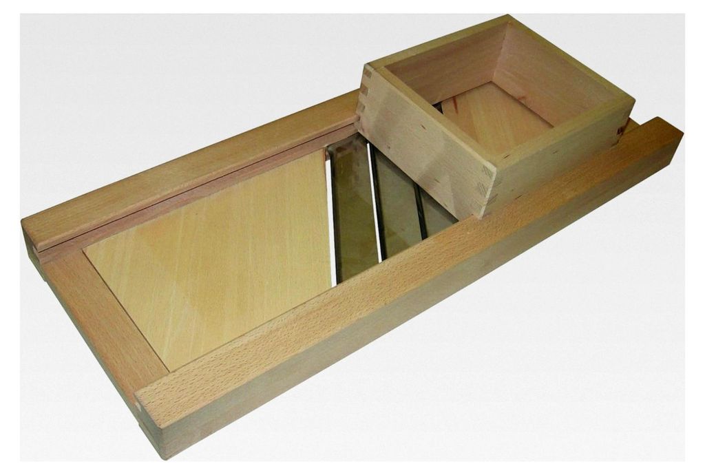 Krauthobel Sauerkrauthobel ca. 80 x 30 mit Schlitten und 3 scharfen Messern aus Edelstahl