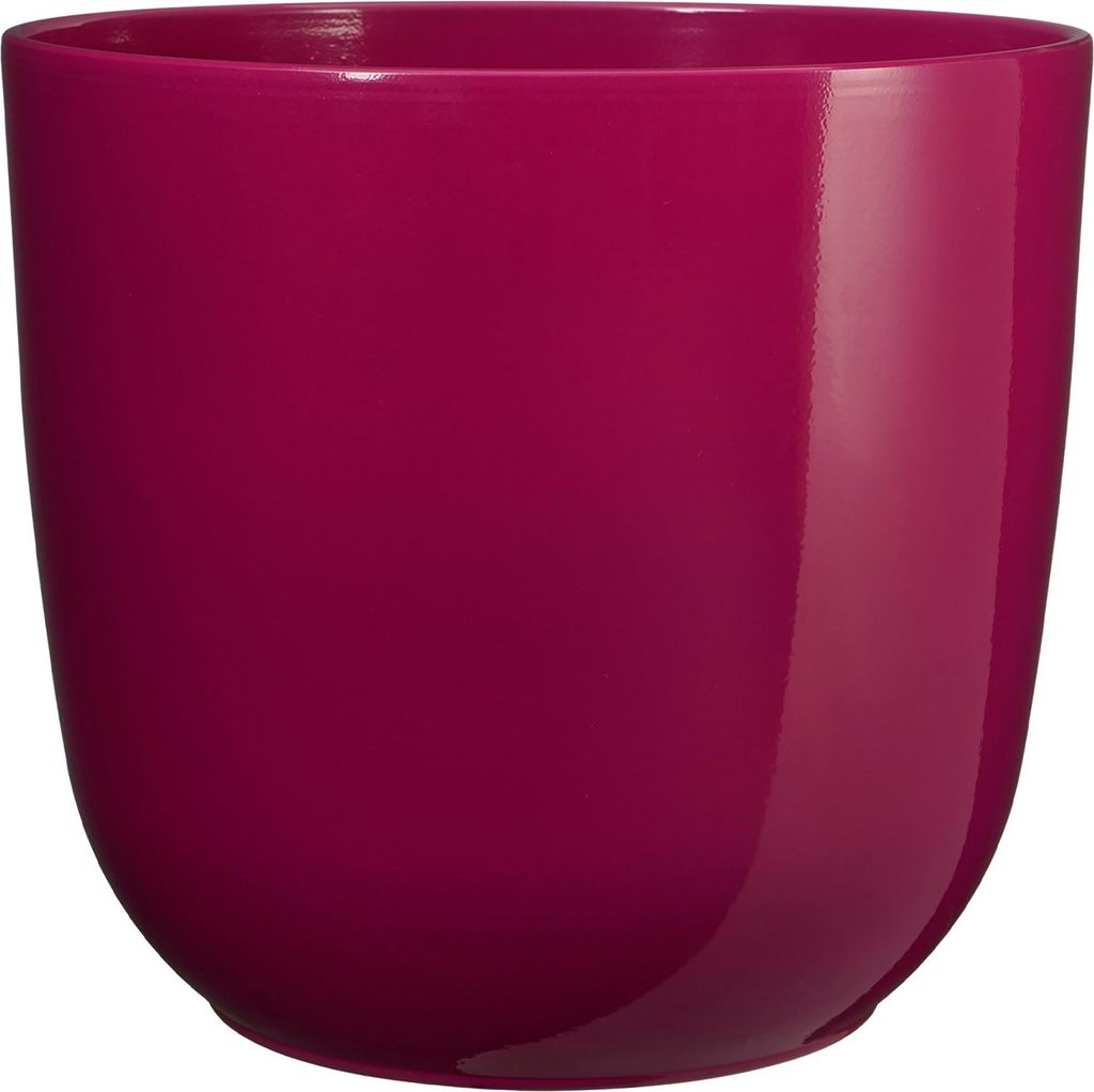 Blumenübertopf "Tusca" aus Keramik H 13 cm – Ø 13,5 Fuchsia Produktbild 