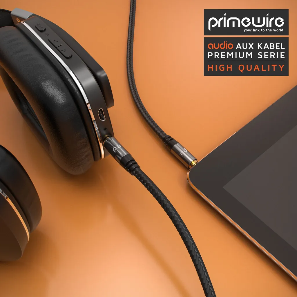 Cavo Audio Primewire 1.5m Nylon - Jack 3.5mm Universale per Auto e PC - 5