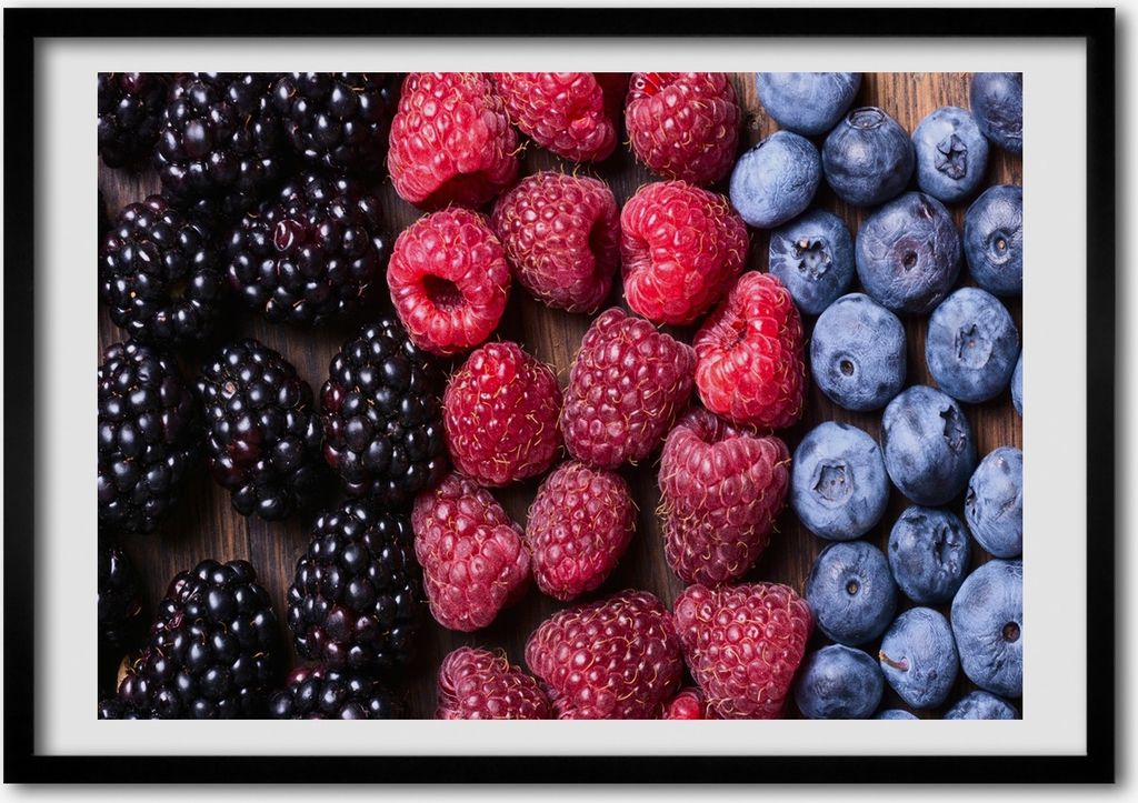Bild - Bilder - Bilderrahmen - 70 cm x 50 cm - MDF-Rahmen, Wandkunst Waldfrüchte