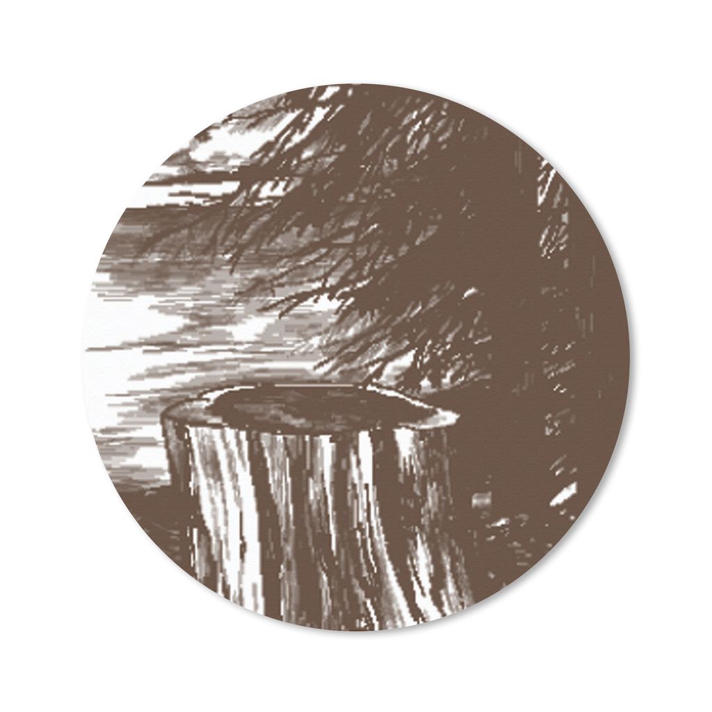 MuchoWow Mauspad Mousepad Baum - Meer - Illustration 40x40 cm - Mousepads - Maus Mat - Pad - Mausunterlage - Schreibtisch Accessoires