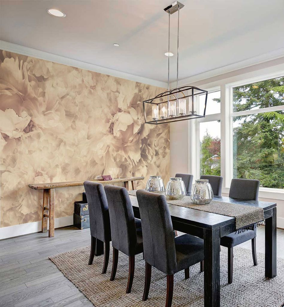 Fototapete Blüten Beige, Material:Premium Vlies 150g/qm, Größe Tapete:390 x 260cm