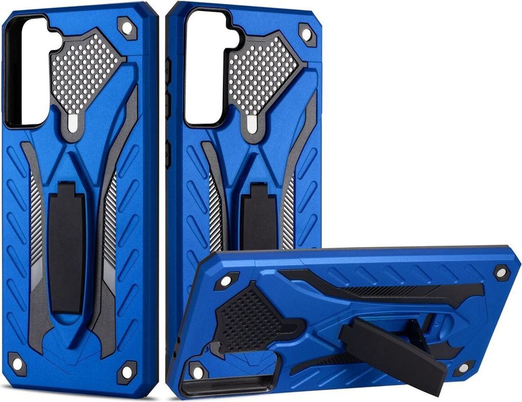 König Design Hülle kompatibel mit Samsung Galaxy S21 Kunststoff Soft Handyhülle - Handy Case Blau