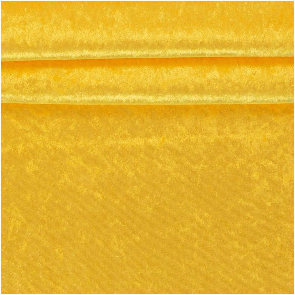 Samt-Stoff ab 0,5m Velvet Dekostoff Kostümstoff Panné Samt glänzend gelb