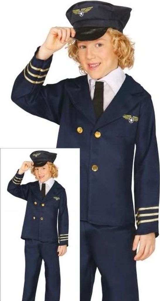 Kostüm Outfit Verkleidung Kapitän PILOT Karnevalsball 3-4 Jahre