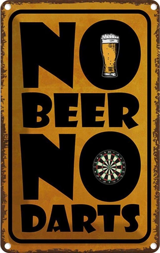 vianmo Blechschild 18x12 cm No Beer Darts Dekoration