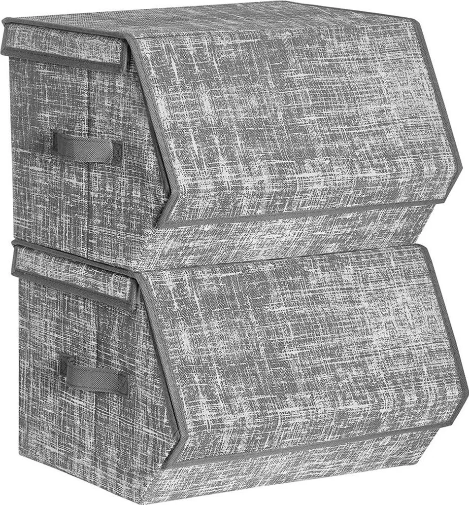 Boîtes en tissu empilables pour ranger les vêtements et linges de lit