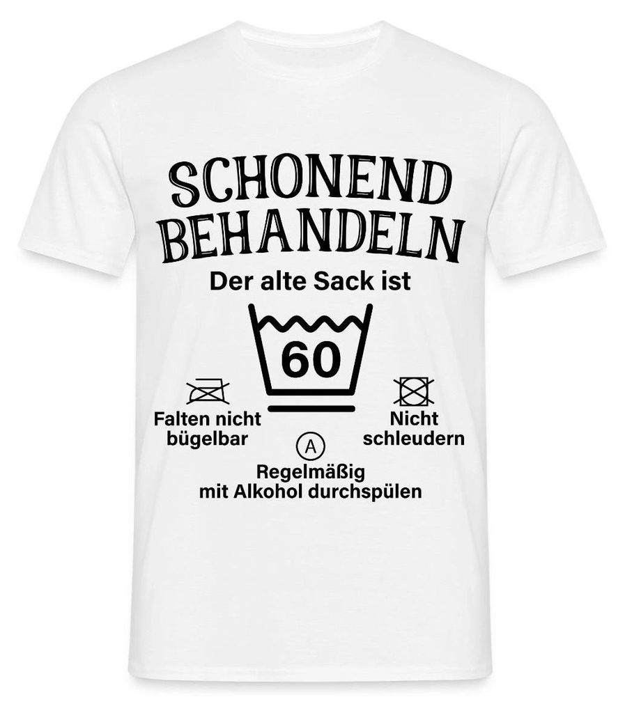 Spreadshirt 60. Geburtstag | Der Alte Sack Ist 60 Männer T-Shirt, 4XL, Weiß