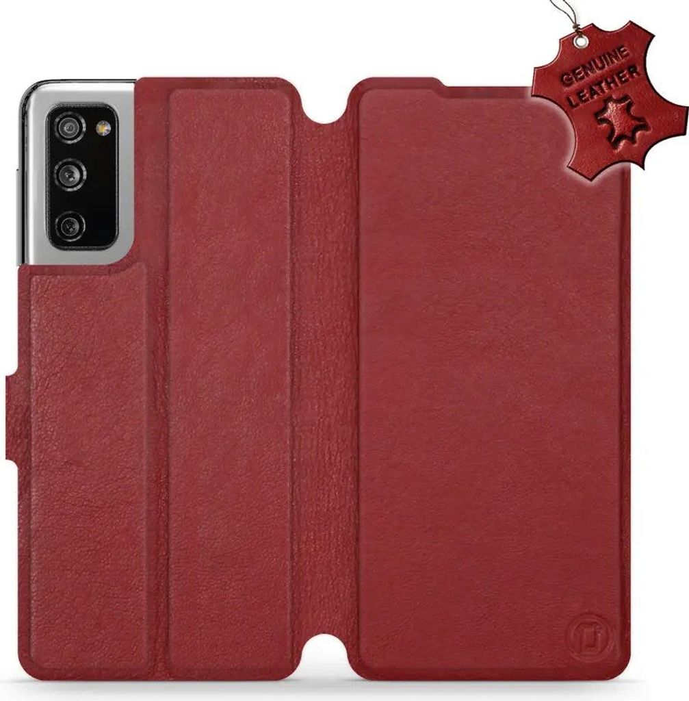 Echtleder Handyhülle für Galaxy S20 FE, Mobiwear Leather, Dunkelrot