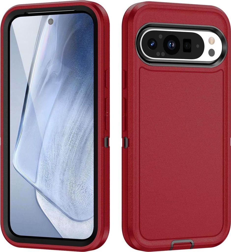 Mobigear Rugged Google Pixel 9 Pro Hülle Hardcase Backcover Stoßfest - Rot