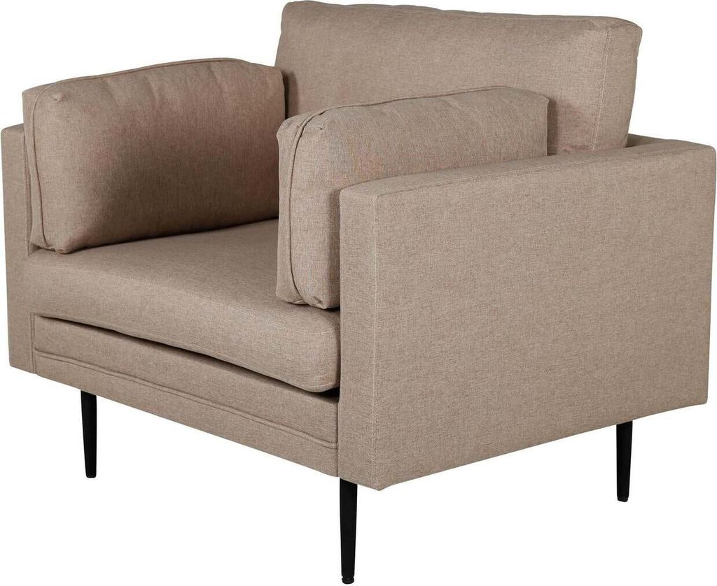 FURNLUX Sessel Boom Hellbraun Und Schwarz 110cm / Hauptfarbe: Beige / Abmessungen: 110 x 90 x 88 cm