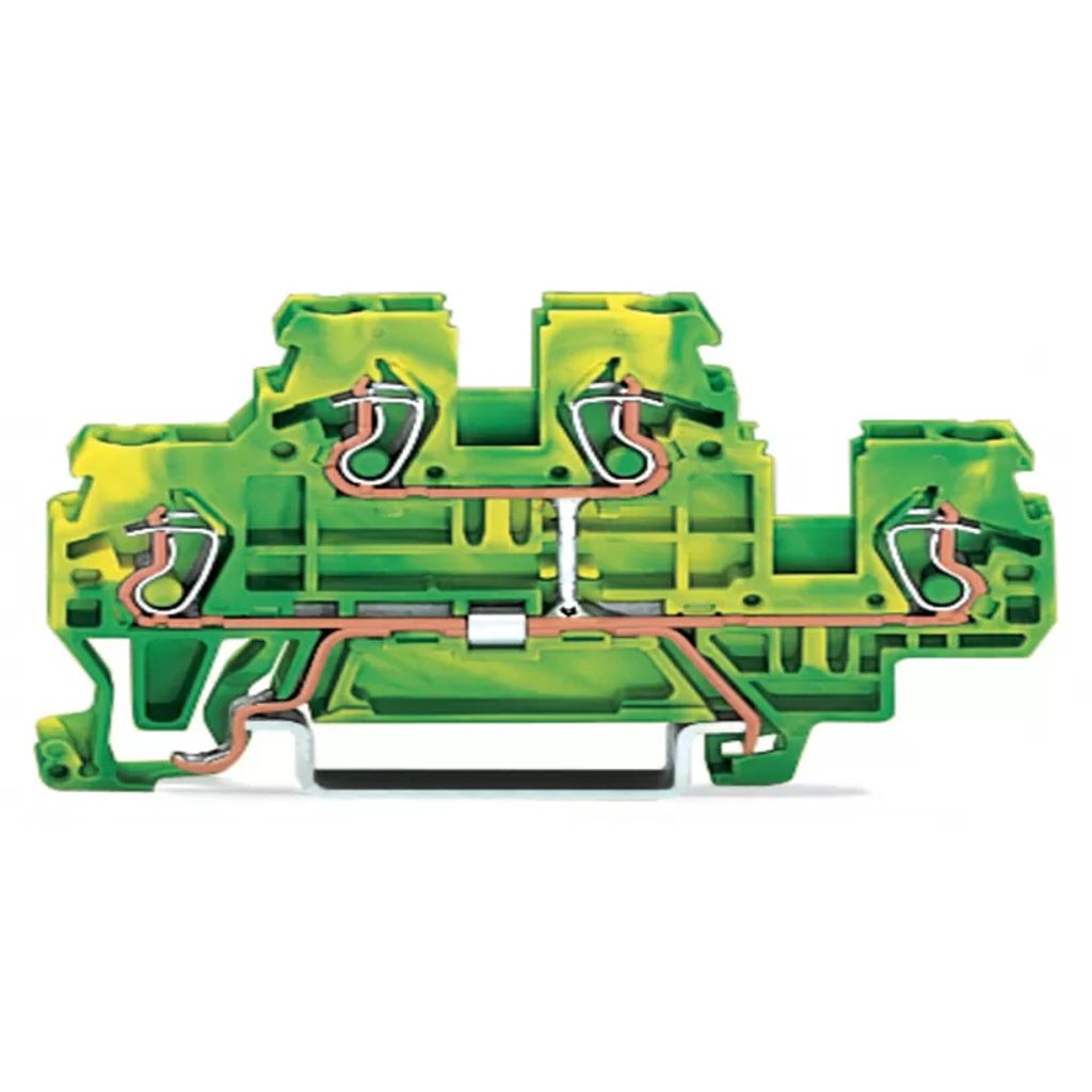 Wago 870 507 Doppelstock Schutzleiterklemme 5 Mm Zugfeder Pe Grün Leiterklemme
