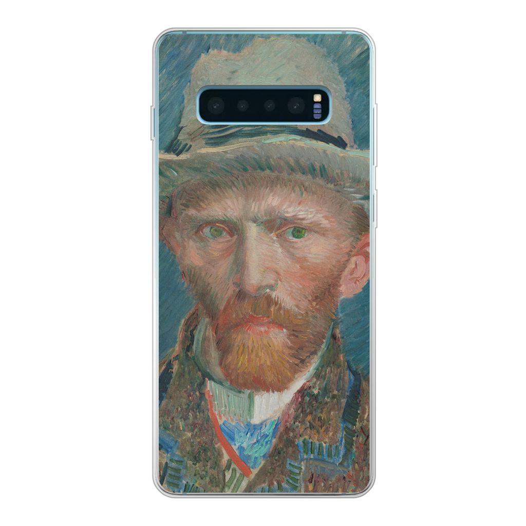 MuchoWow Handyhülle Schutzhülle Hülle für Samsung Galaxy S10 Plus Selbstporträt 1887 - Gemälde von Vincent van Gogh Silikon Softcase Handy ...