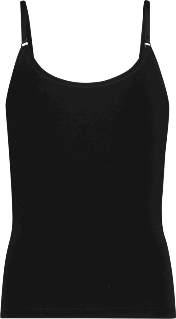 Chicamala Damen Basic Singlet Hemdchen Trägershirt Schwarz Black