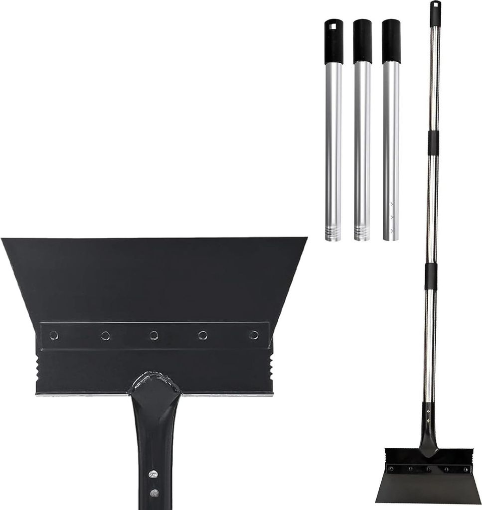 Gartenschaufel - Robuste Stahlplatte mit verstellbarem Griff schwarz 132 cm Breite x 125 cm Länge x 1 cm Höhe 800 Gramm