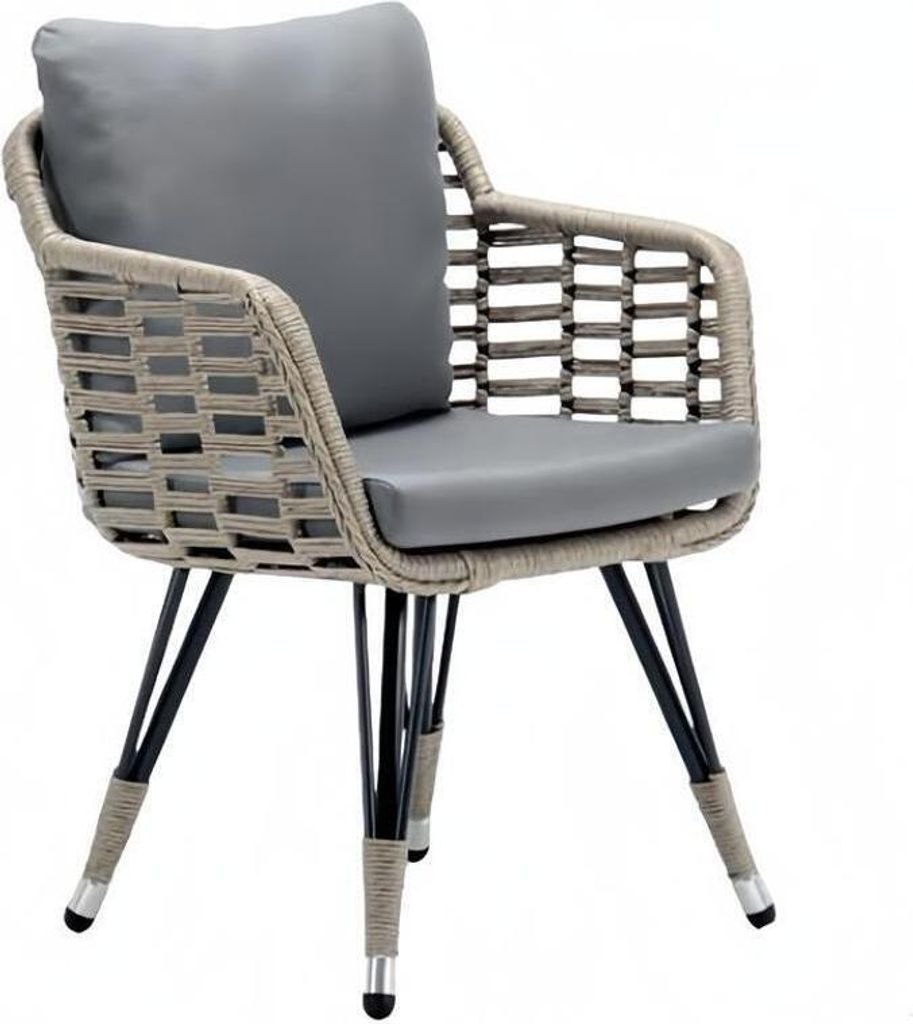 Hochwertig Terrasse Sessel Luxus Modern Sessel Grau stilvoll Rattan Stil